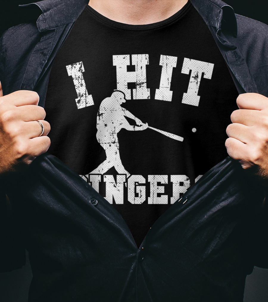 I Hit Dingers Baseball Batting T-Shirt