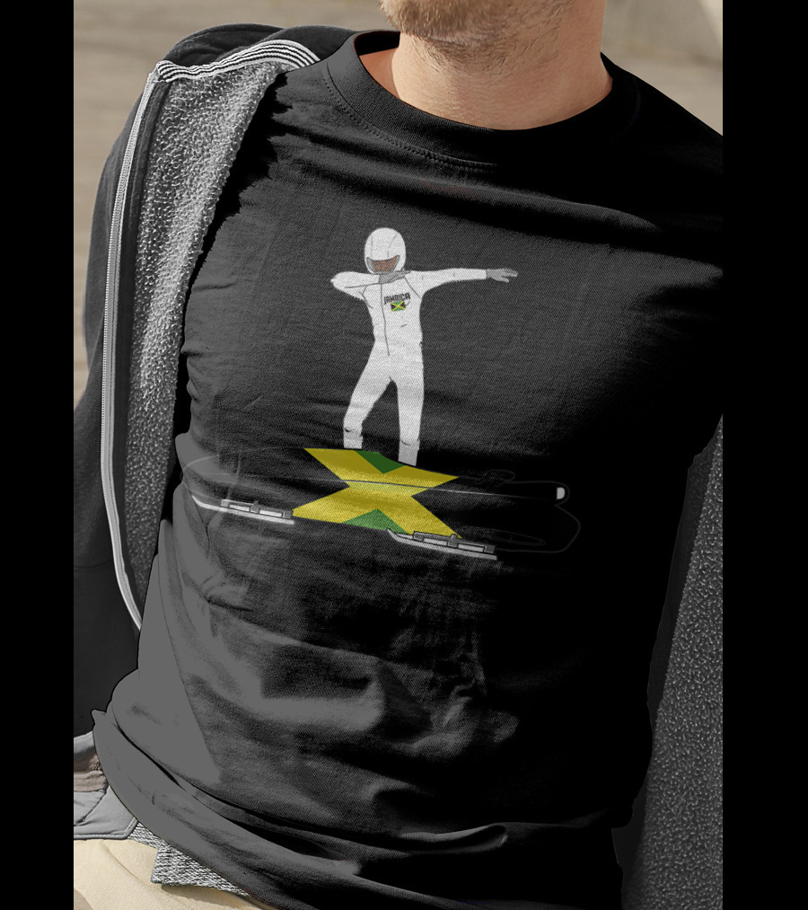 Jamaica Dabbing Bobsledding Bobsled Team Jamaica Flag T-Shirt