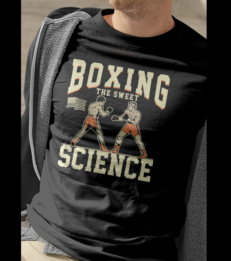 Boxing The Sweet Science Boxer American Flag T-Shirt