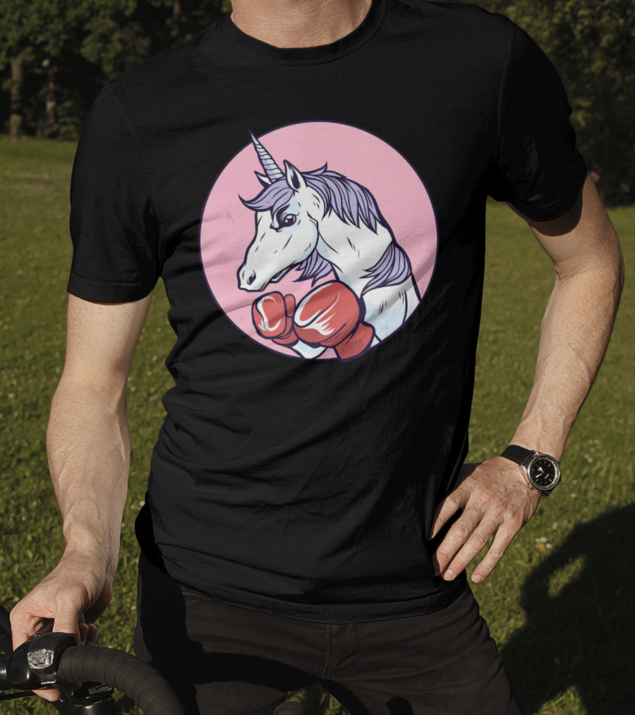 Unicorn Boxing Punchin' Power With Gloves T-Shirt