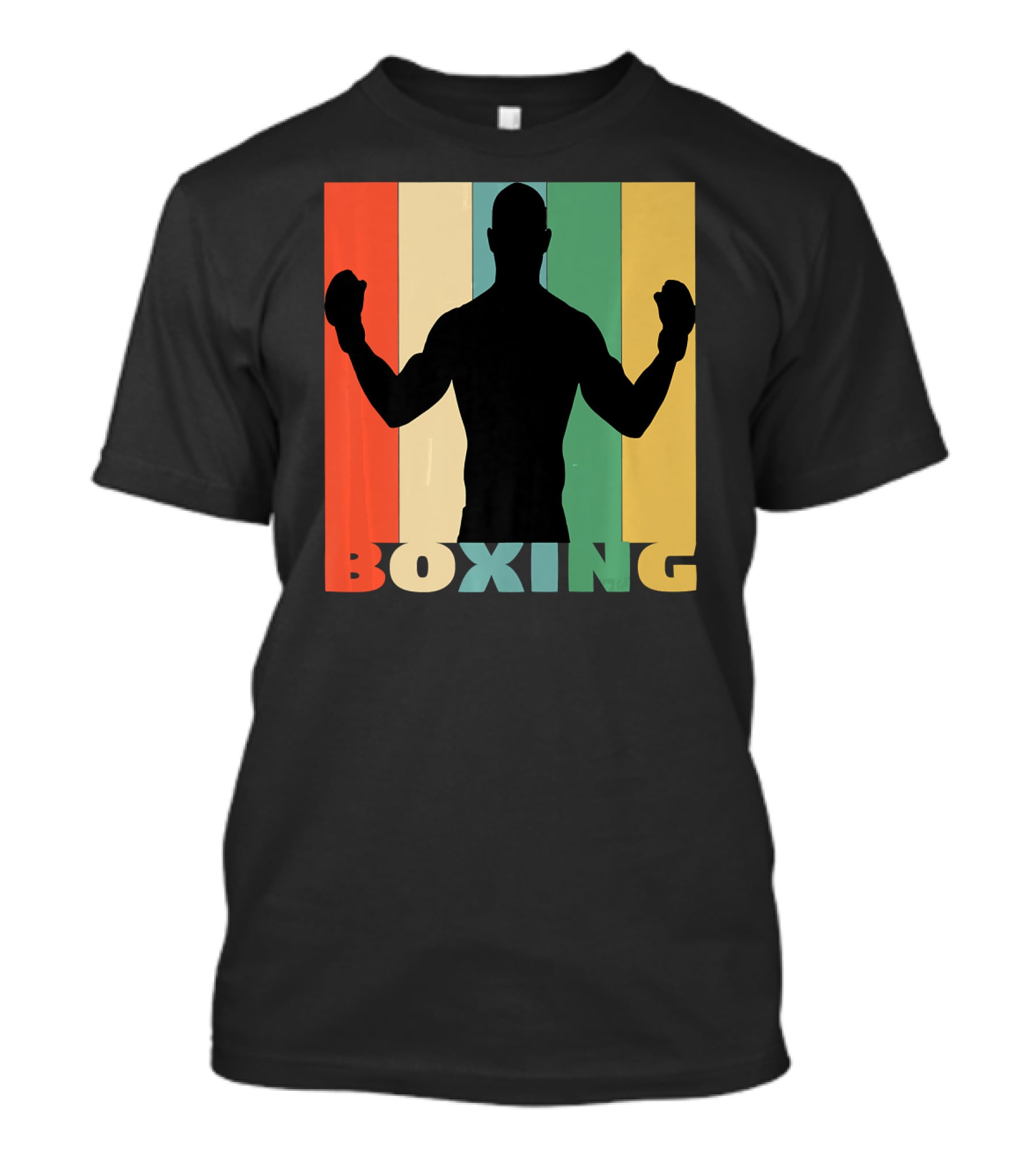 Boxing Vintage Style Silhouette On T-Shirt