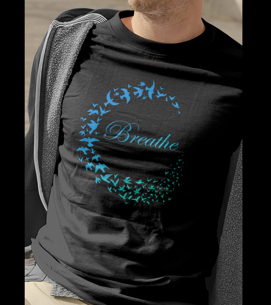 Breathe Inhale Exhale Take Flight Bird Circle T-Shirt