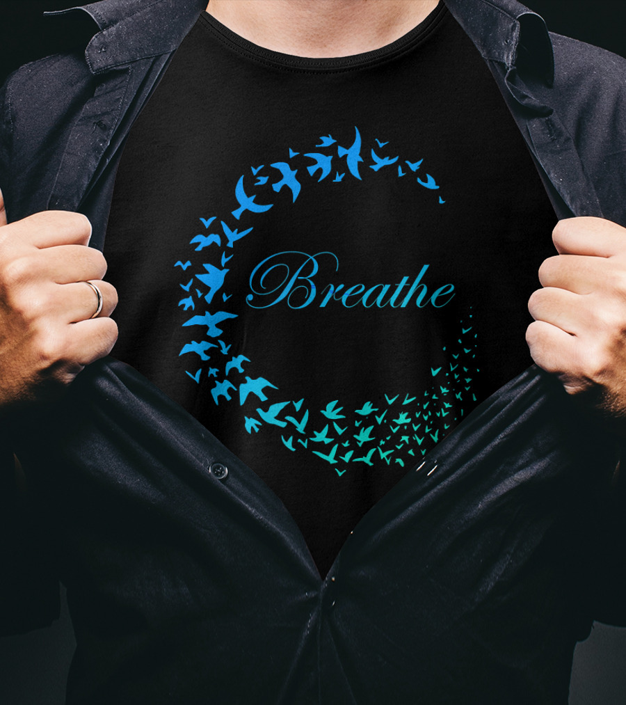 Breathe Inhale Exhale Take Flight Bird Circle T-Shirt