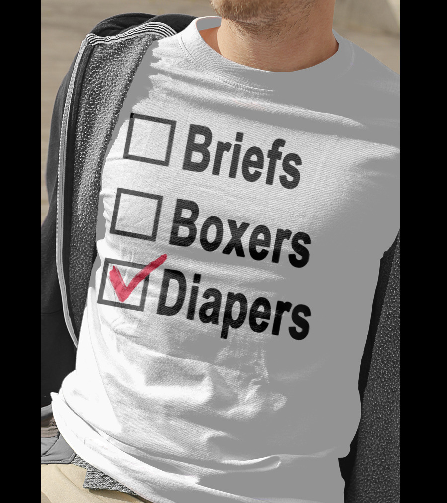 Briefs Boxers Diapers Checkmark ABDL Adult Baby T-Shirt