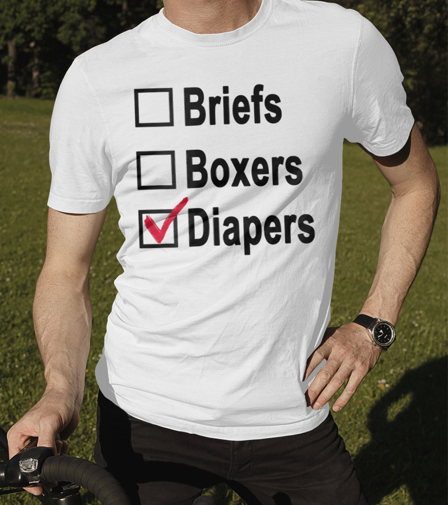 Briefs Boxers Diapers Checkmark ABDL Adult Baby T-Shirt