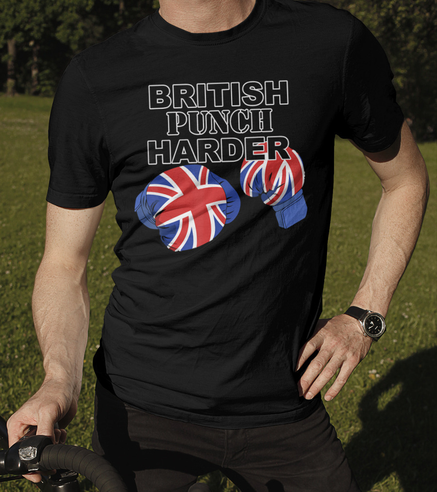 BRITISH PUNCH HARDER British Flag Boxing Gloves T-Shirt