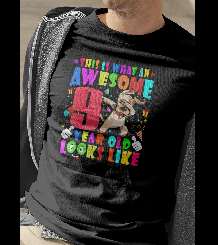 This Is What An Awesome 9 Year Old Looks Like Dabbing Dog 2011 Birthday T-Shirt