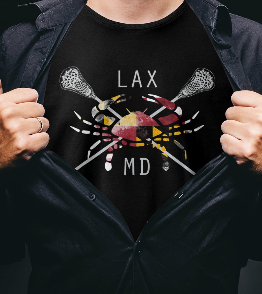 LAX MD Boys Lacrosse Sticks Crossed Crab T-Shirt