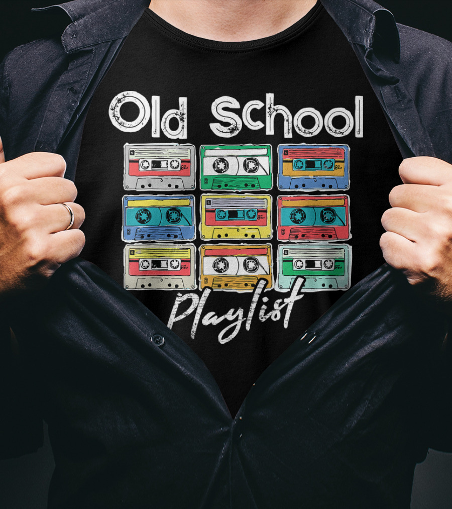 Old School Cassette Tape 80s Playlist Collection T-Shirt