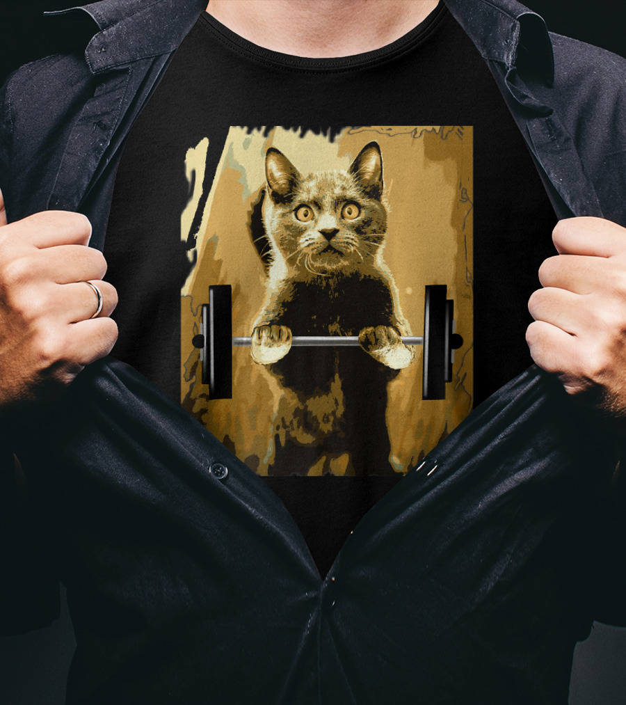 Cat Lifting Weightlifting Cat Training Strength T-Shirt