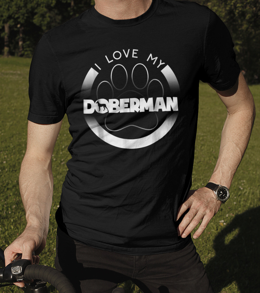 I Love My Doberman Paw Circle T-Shirt