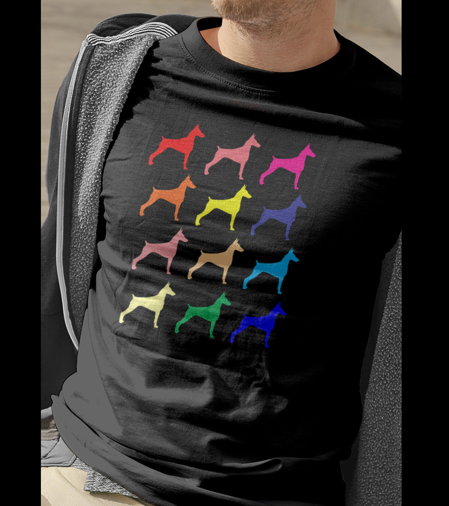 Doberman Pinscher Dog Lovers Colorful Pop T-Shirt