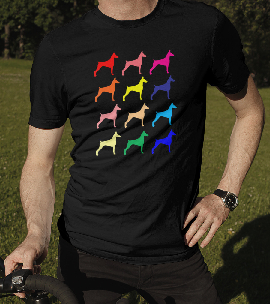 Doberman Pinscher Dog Lovers Colorful Pop T-Shirt