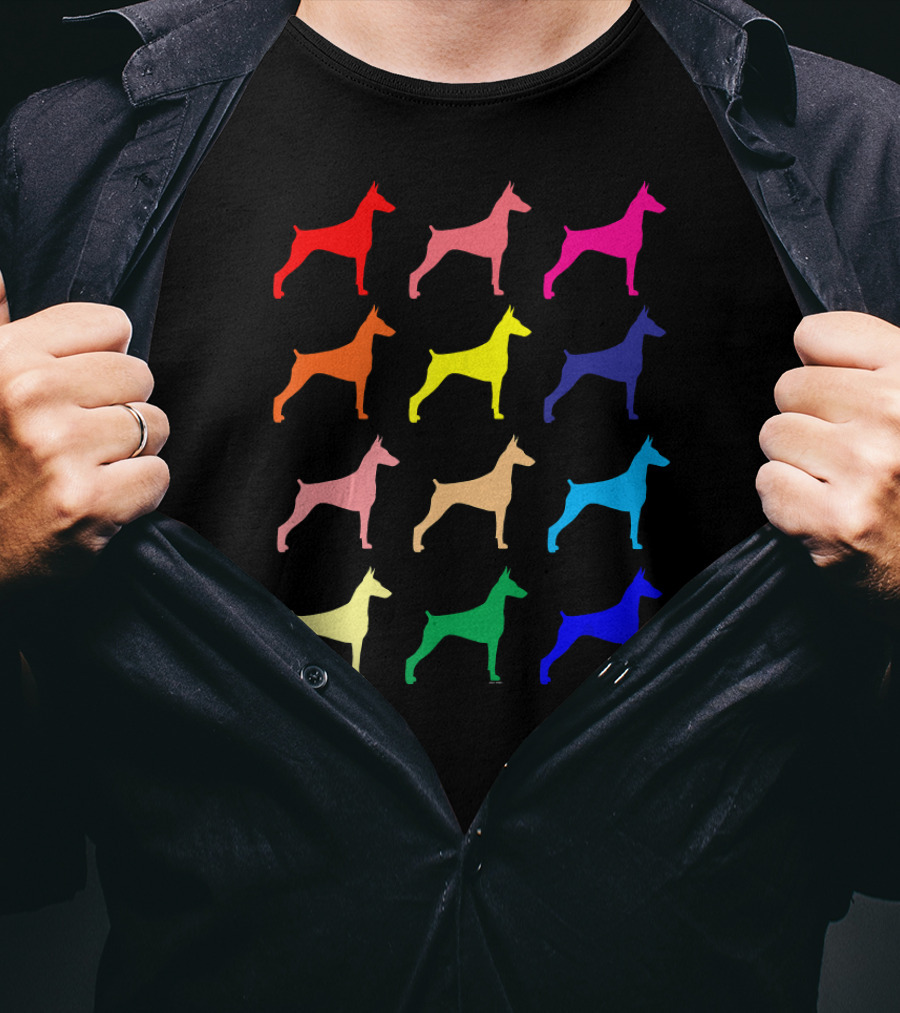 Doberman Pinscher Dog Lovers Colorful Pop T-Shirt