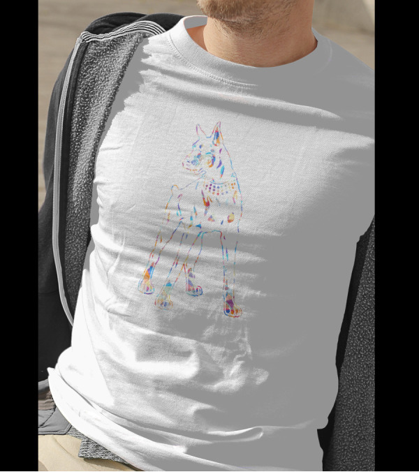 Doberman Pinscher Geometric Dober Colorful Art Deco T-Shirt