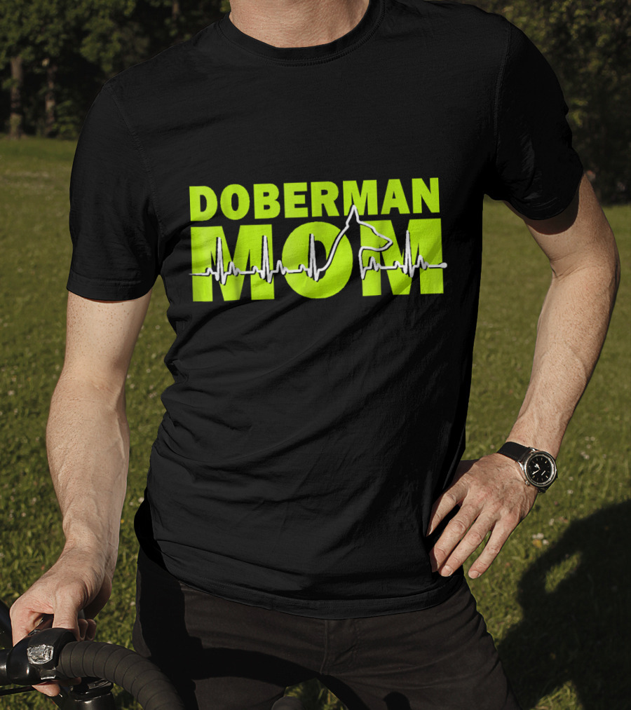 DOBERMAN MOM Heartbeat Dog T-Shirt
