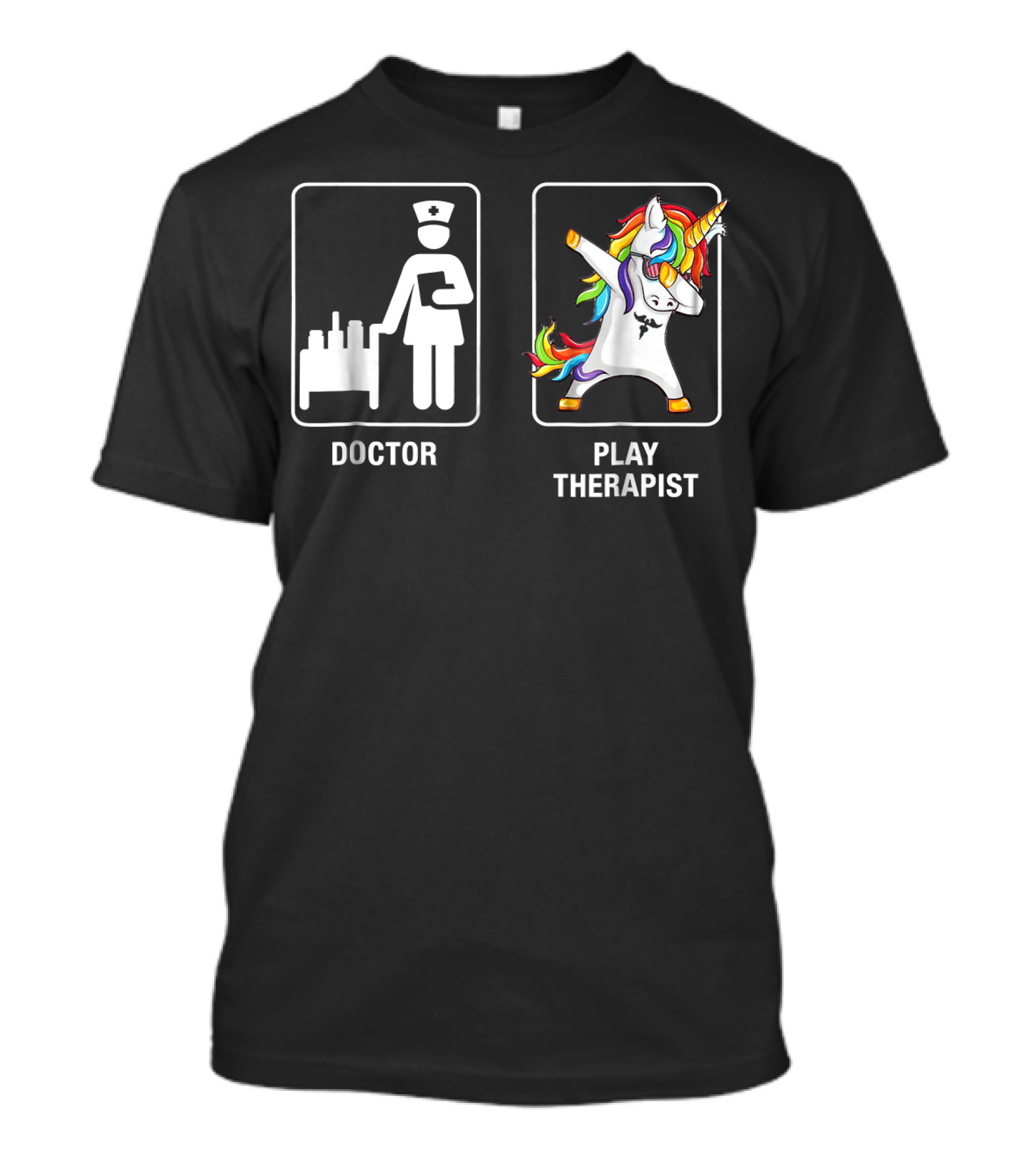 Doctor Play Therapist Unicorn Dabbing T-Shirt