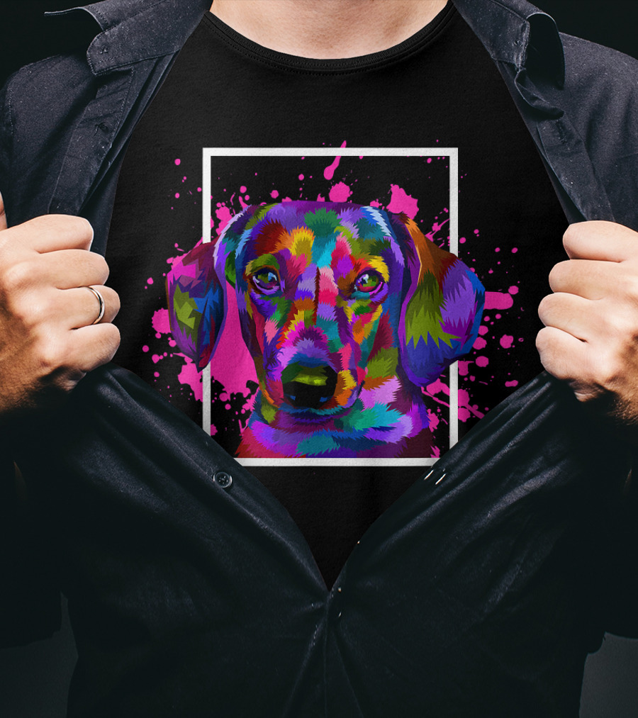 Colorful Dog Animal Lover Pet Dog Breed Dac T-Shirt