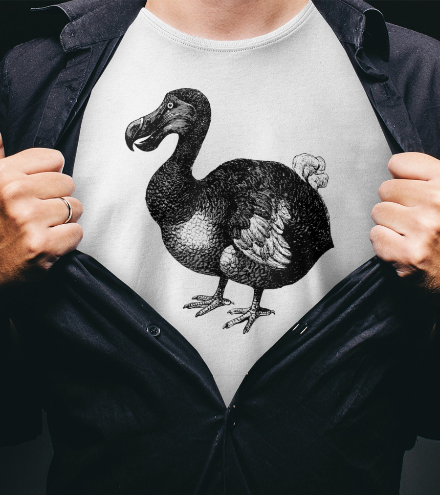Dodo Bird Ornithology Black Line T-Shirt