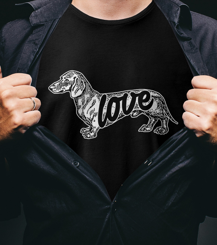 Love Dachshund Valentine Dog Breed Idea T-Shirt