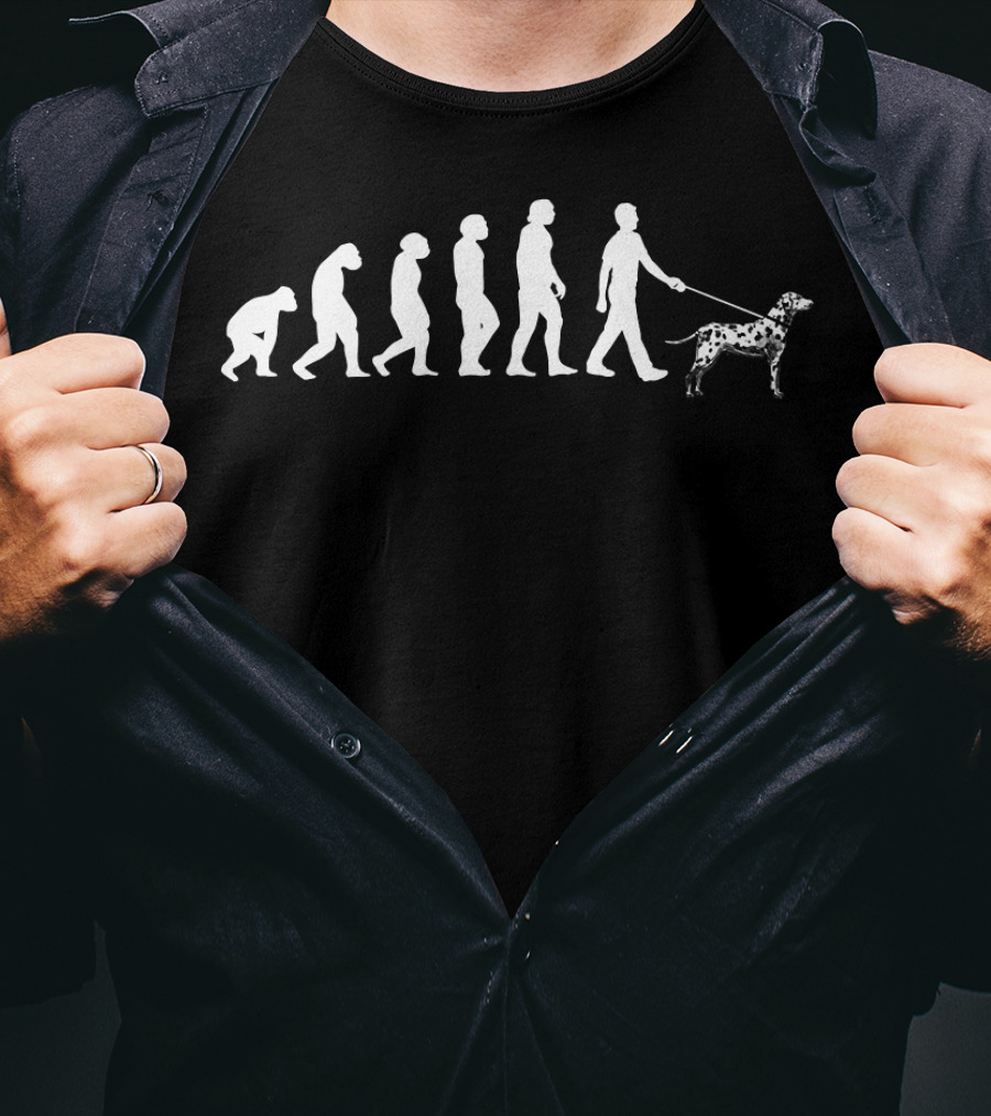 Dog Breeder Evolution With Pet Dogs On Leash T-Shirt