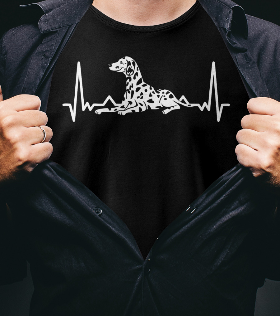 Dog Lover Heartbeat Dalmatian Pet Breed T-Shirt