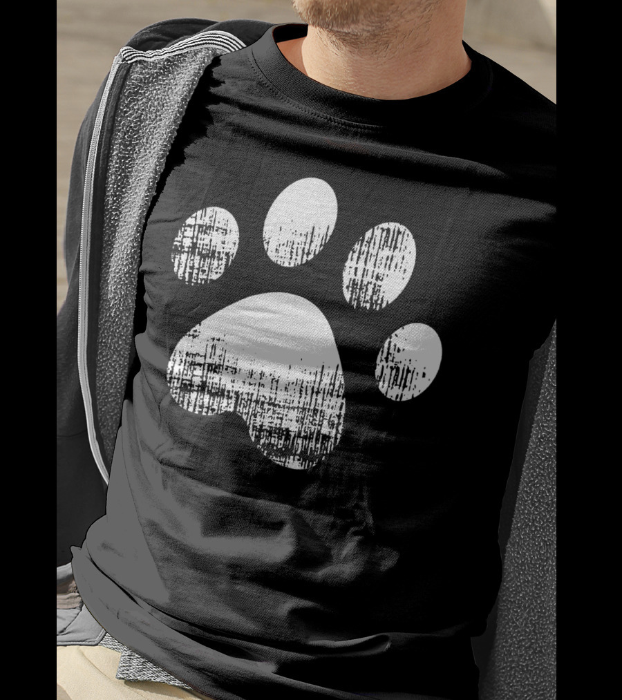 Dog Paw Print Funny For Pet Parents T-Shirt