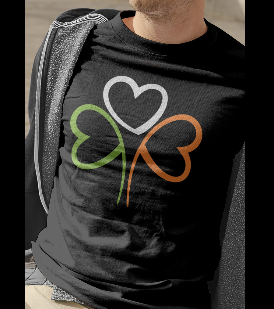 3 Hearts Shamrock Ireland Flag T-Shirt