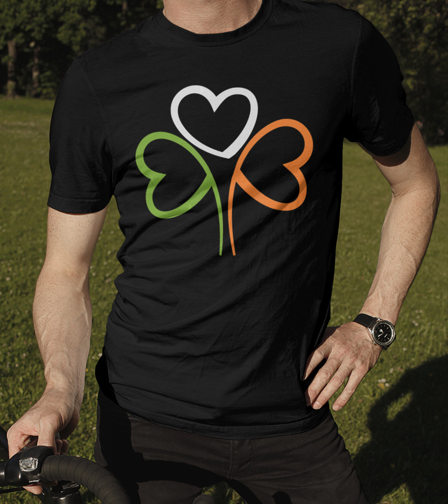 3 Hearts Shamrock Ireland Flag T-Shirt