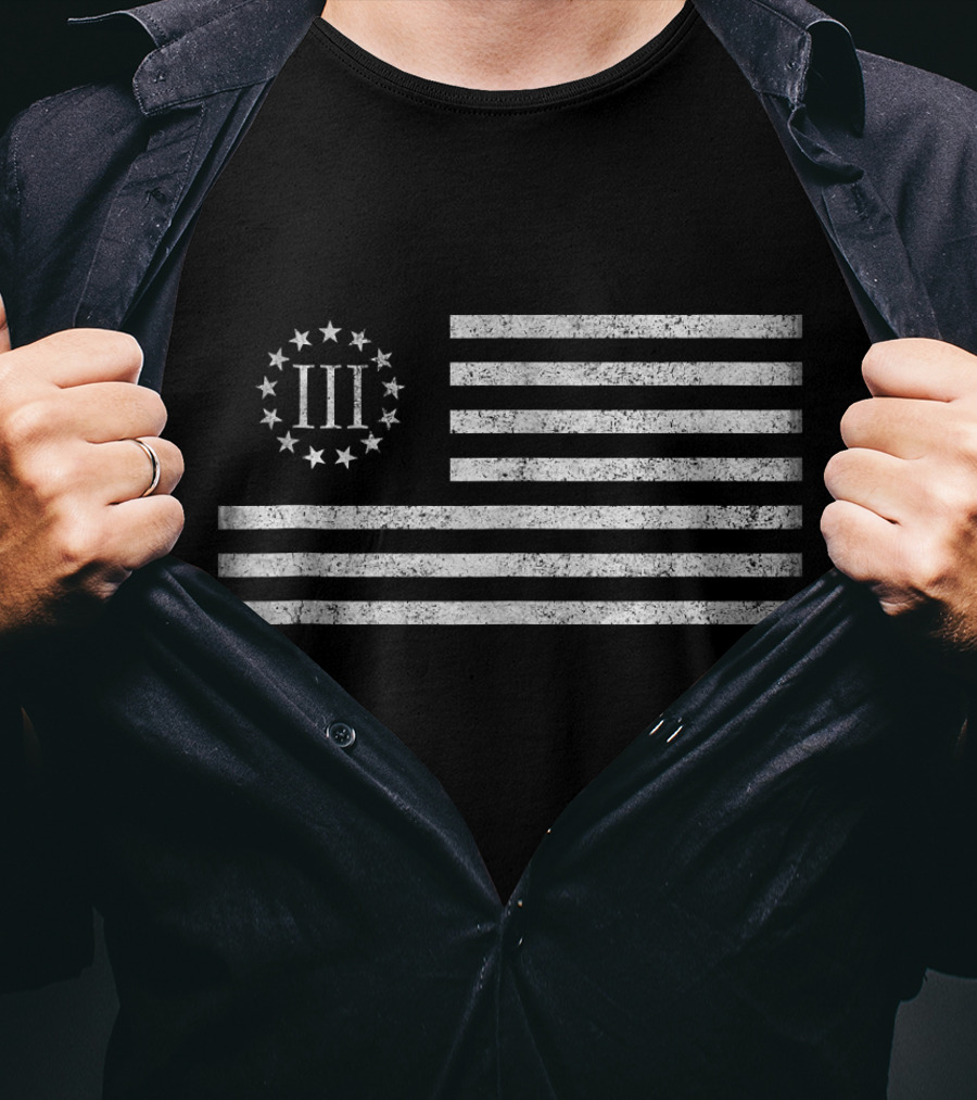 3 III Percenters Betsy Ross Flag With Oath Keepers T-Shirt