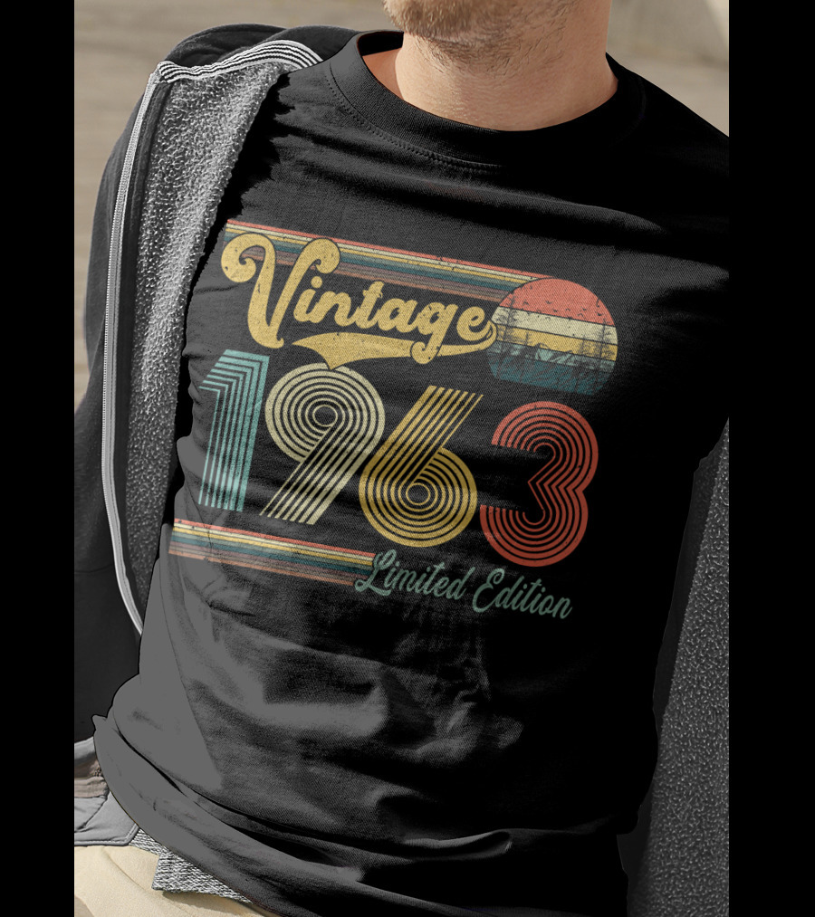 Vintage 1963 Retro Sunset Stripe T-Shirt