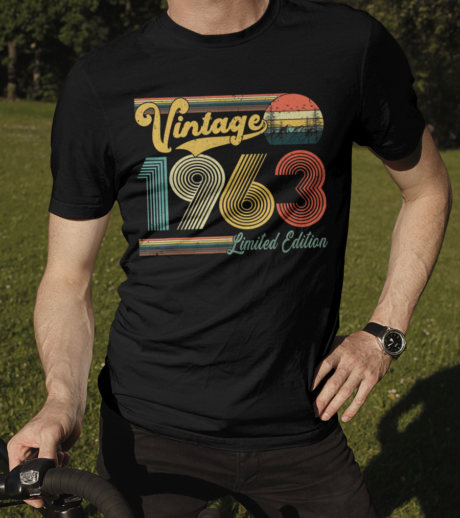 Vintage 1963 Retro Sunset Stripe T-Shirt