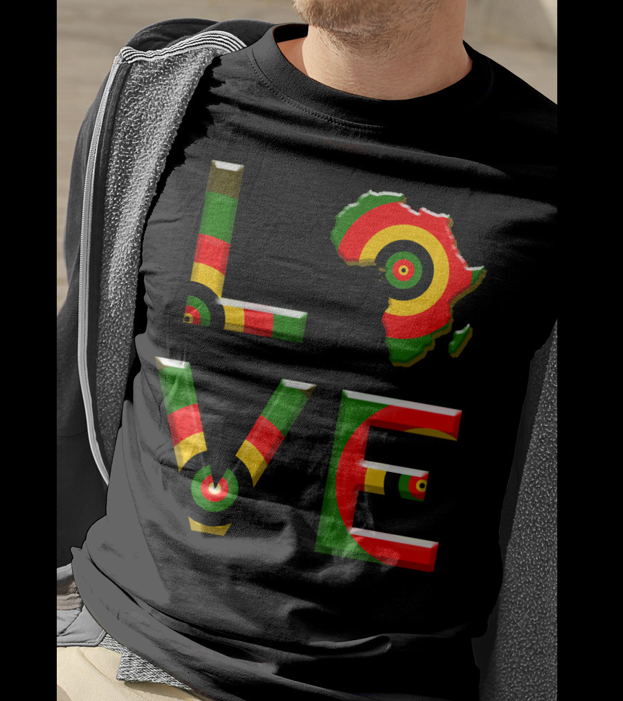 Africa Love African Ameri Colors Map T-Shirt