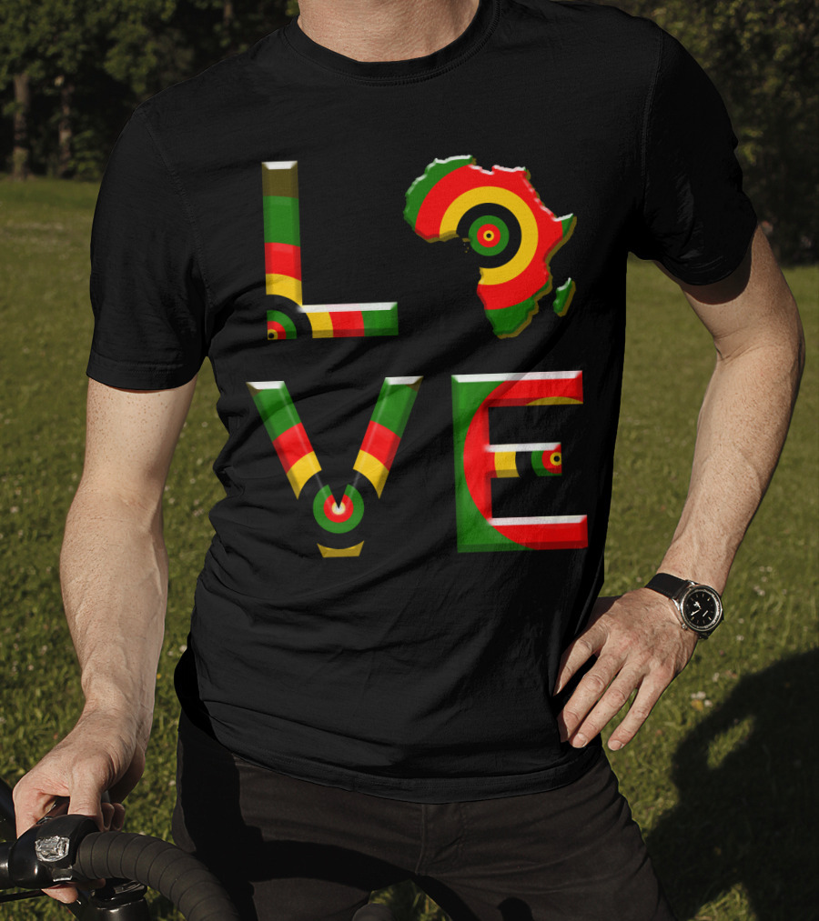 Africa Love African Ameri Colors Map T-Shirt