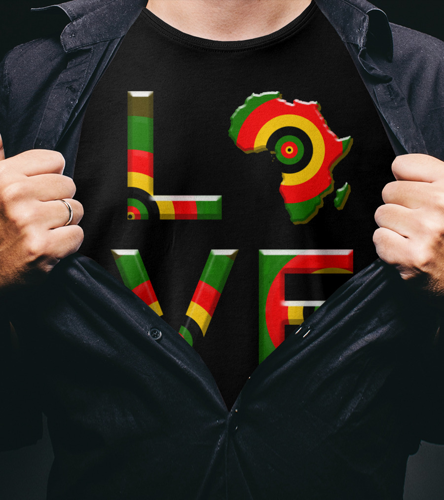 Africa Love African Ameri Colors Map T-Shirt