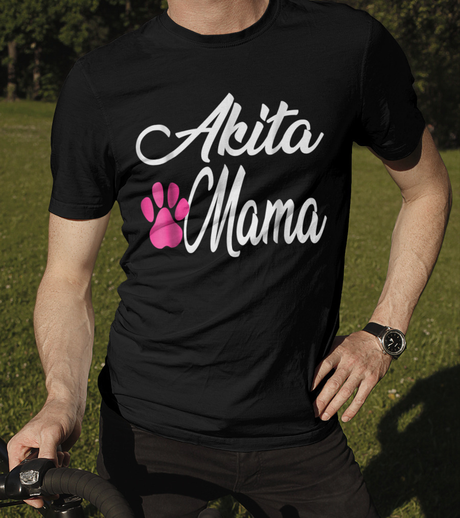 Akita Mama Paw Print Love T-Shirt