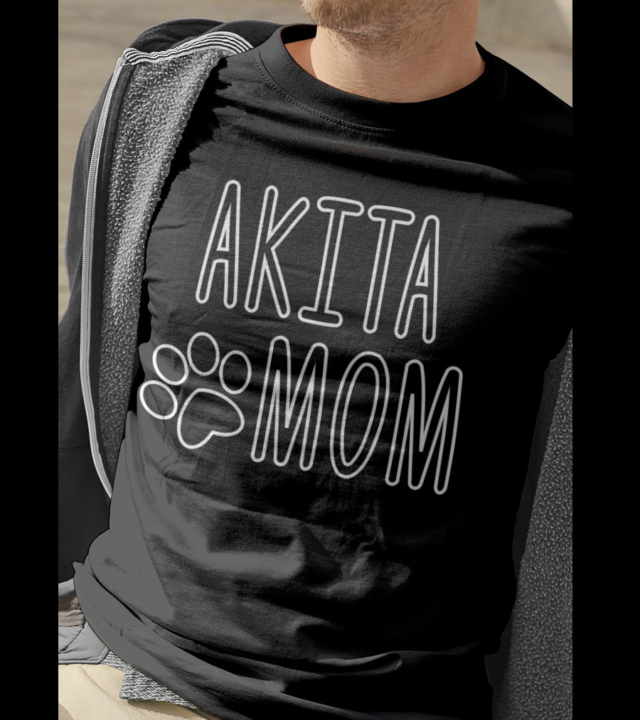AKITA MOM Paw Print Swe T-Shirt