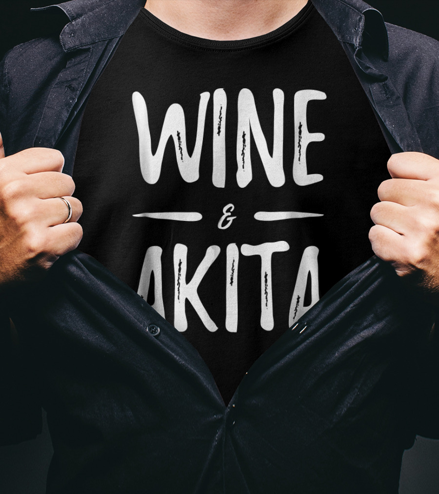 Wine And Akita T-Shirt