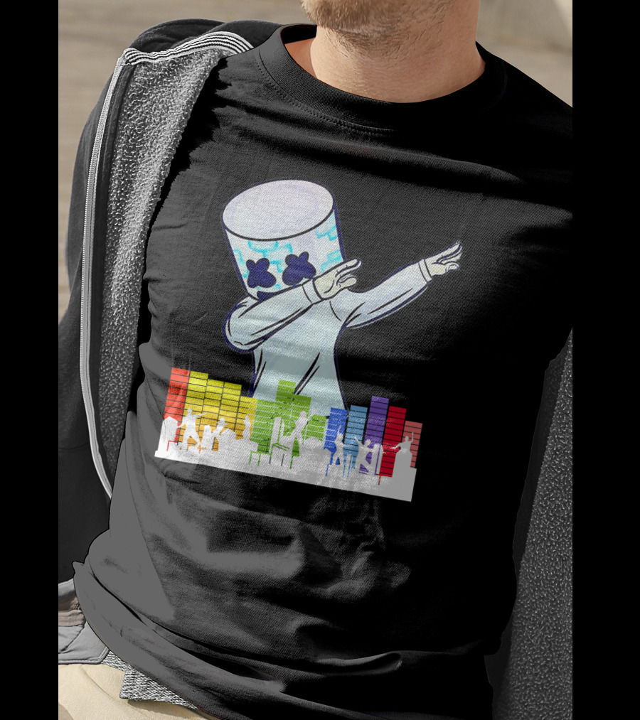 All I Want For Christmas Is Marshmello DJ Dabbing With Music Bars T-Shirt