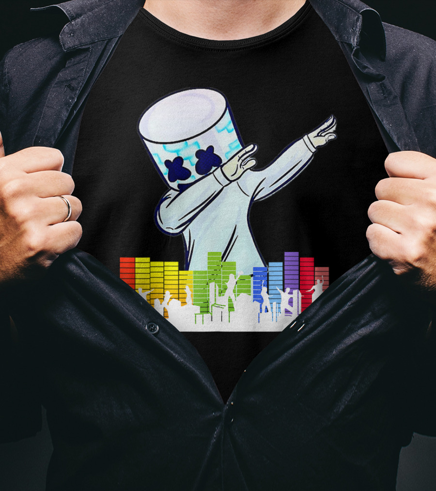 All I Want For Christmas Is Marshmello DJ Dabbing With Music Bars T-Shirt