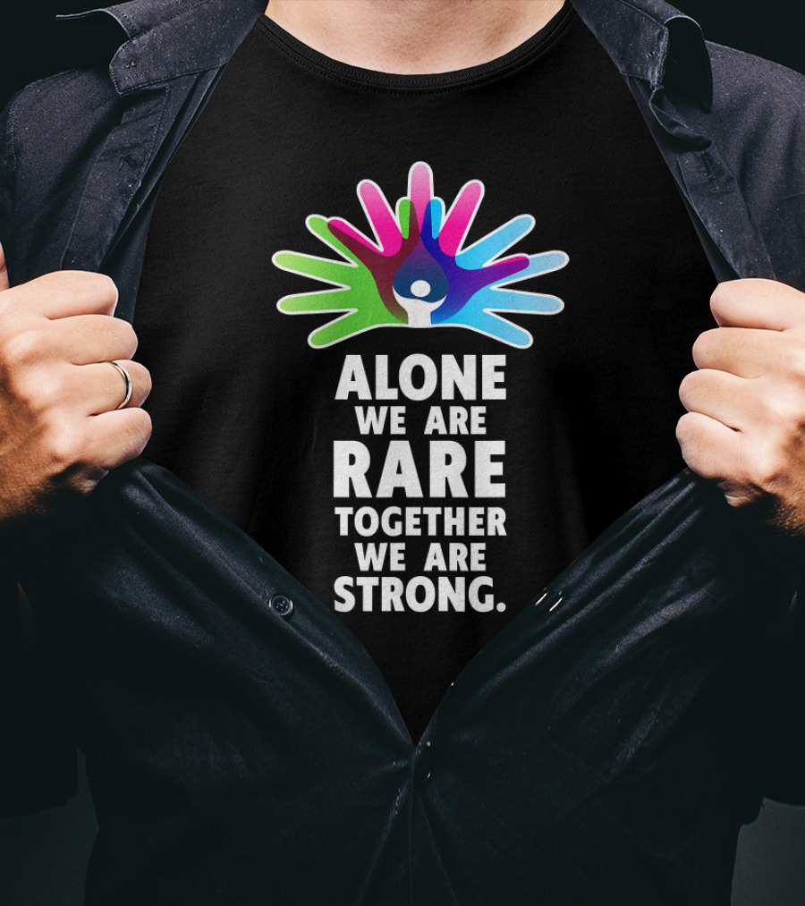 Alone We Are Rare Together We Are Strong Multicolored Hands T-Shirt