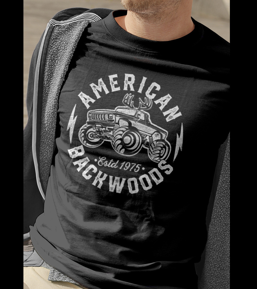American Backwoods Estd 1975 Truck Deer Antlers T-Shirt