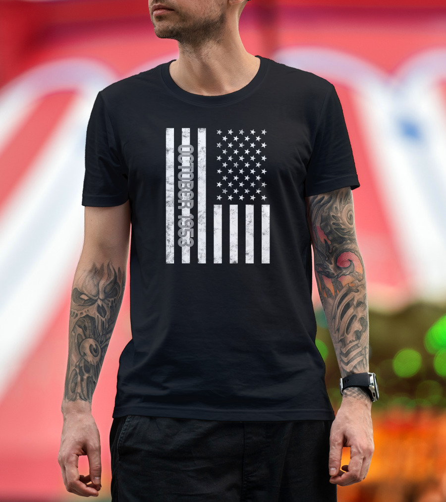 October 1953 American Flag Birthday T-Shirt