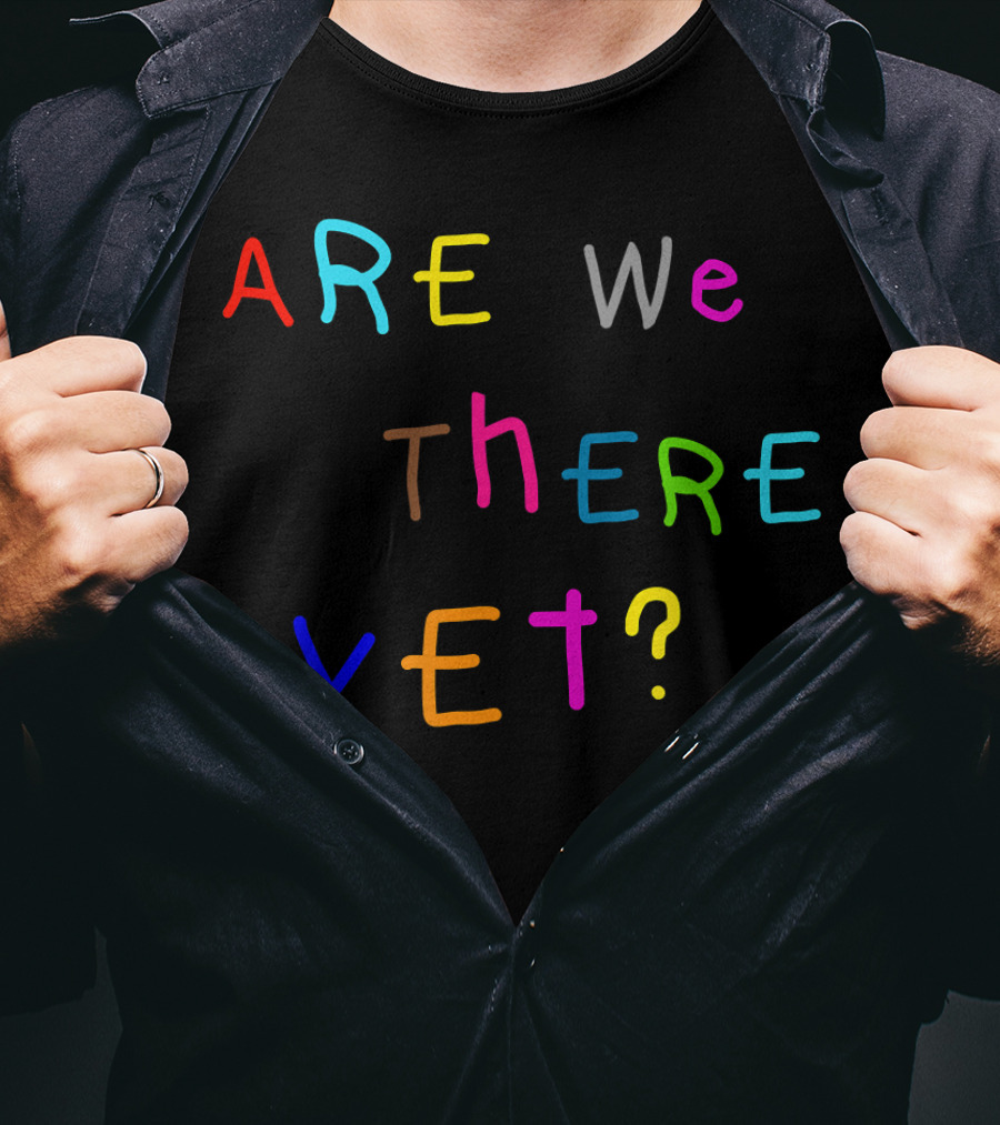 Are We There Yet Colorful Lettering Peek Trip Travel Mod T-Shirt