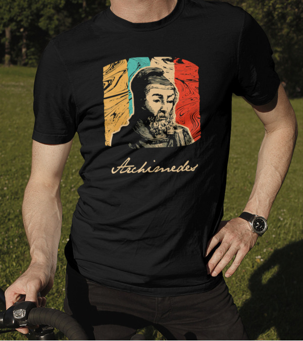 Archimedes Portrait With Colorful Abstract Background T-Shirt