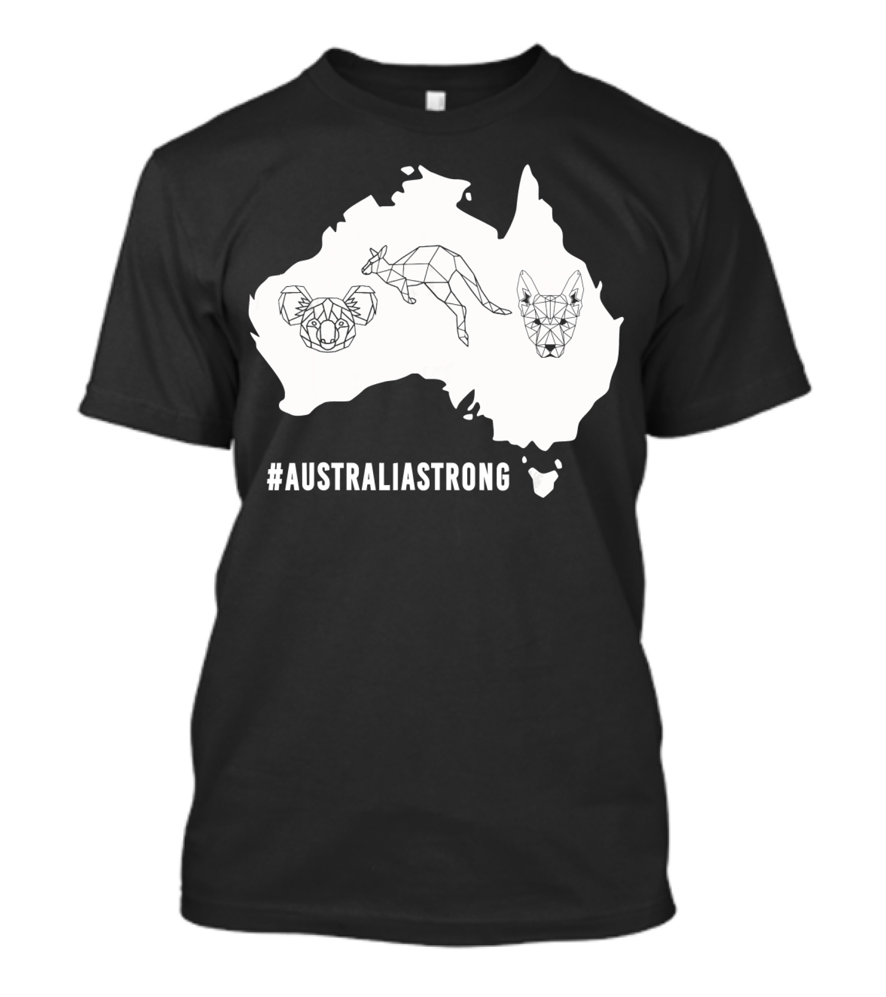 AustraliaStrong Koala Kangaroo Dingo Geometric Map T-Shirt
