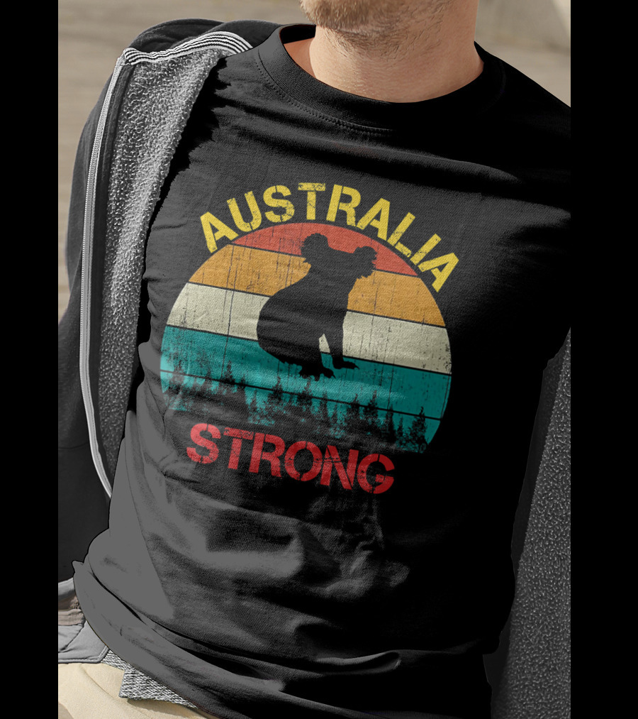 Australia Strong Koala Bear Retro Vin T-Shirt