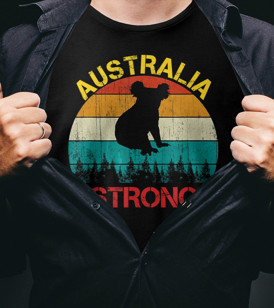 Australia Strong Koala Bear Retro Vin T-Shirt
