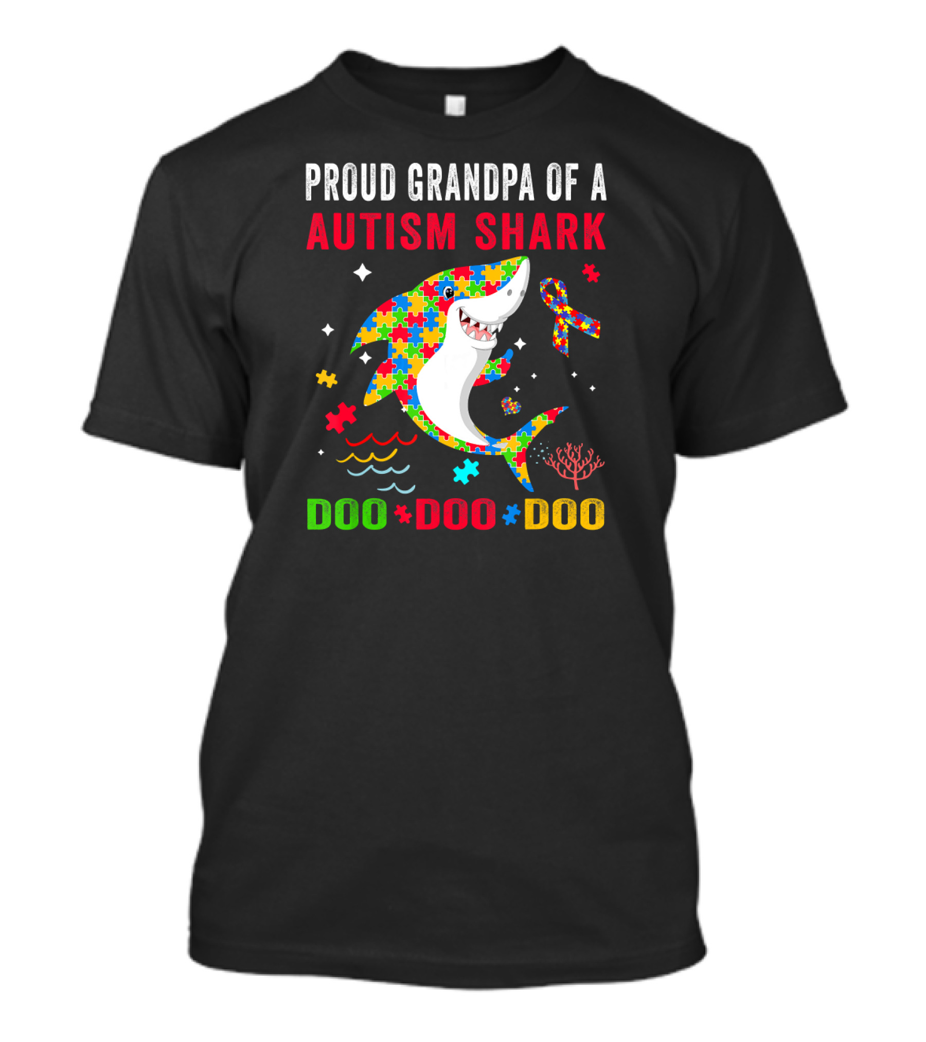 Proud Grandpa Of A Autism Shark Doo Doo Doo T-Shirt