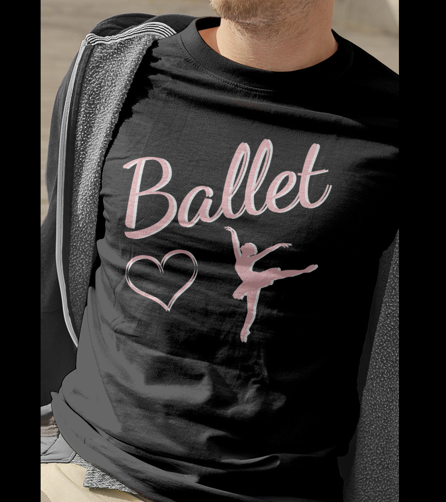 Ballet Ballerina Arabesque With Heart T-Shirt